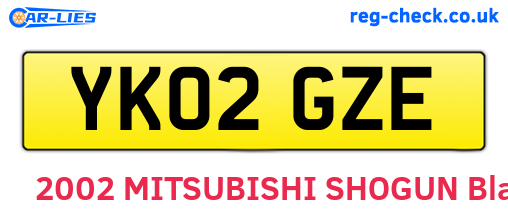 YK02GZE are the vehicle registration plates.
