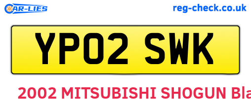 YP02SWK are the vehicle registration plates.