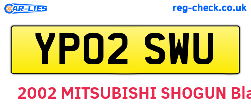 YP02SWU are the vehicle registration plates.