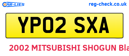 YP02SXA are the vehicle registration plates.