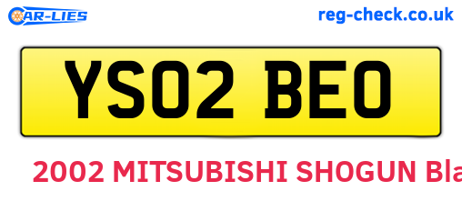 YS02BEO are the vehicle registration plates.