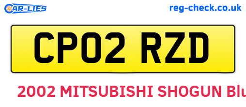 CP02RZD are the vehicle registration plates.