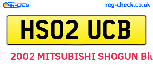 HS02UCB are the vehicle registration plates.