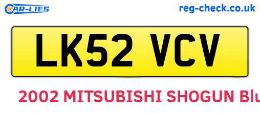 LK52VCV are the vehicle registration plates.