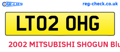 LT02OHG are the vehicle registration plates.