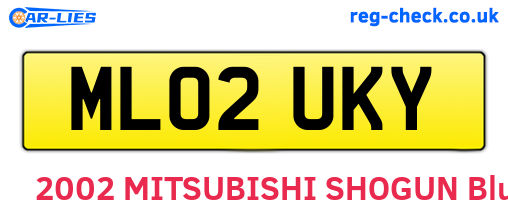 ML02UKY are the vehicle registration plates.