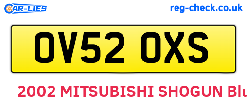 OV52OXS are the vehicle registration plates.