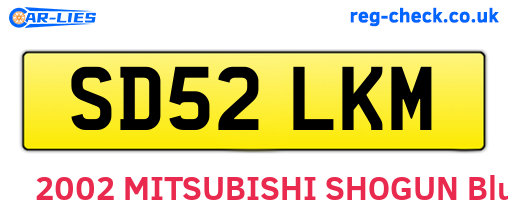 SD52LKM are the vehicle registration plates.