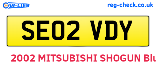 SE02VDY are the vehicle registration plates.