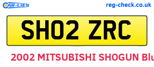 SH02ZRC are the vehicle registration plates.