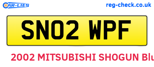 SN02WPF are the vehicle registration plates.