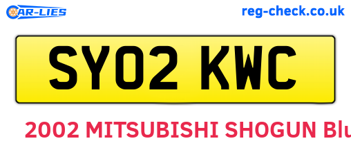 SY02KWC are the vehicle registration plates.