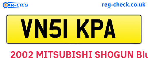 VN51KPA are the vehicle registration plates.