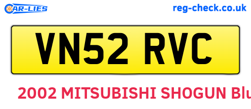 VN52RVC are the vehicle registration plates.