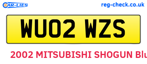 WU02WZS are the vehicle registration plates.