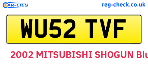 WU52TVF are the vehicle registration plates.