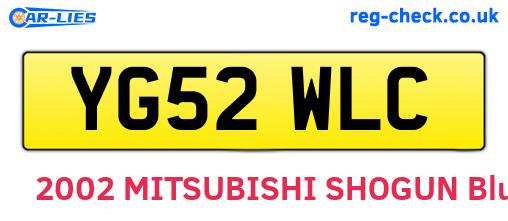 YG52WLC are the vehicle registration plates.
