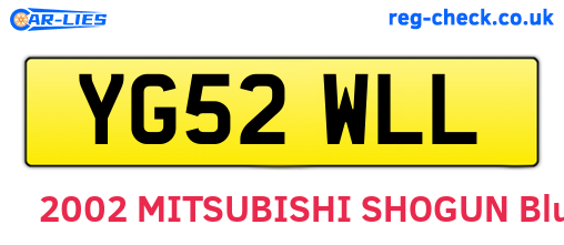 YG52WLL are the vehicle registration plates.