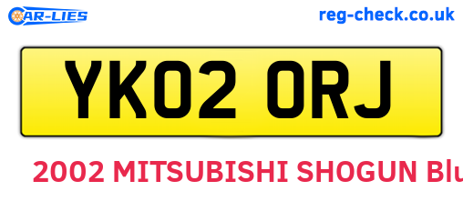YK02ORJ are the vehicle registration plates.