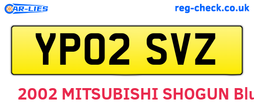 YP02SVZ are the vehicle registration plates.