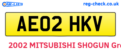 AE02HKV are the vehicle registration plates.