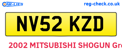 NV52KZD are the vehicle registration plates.