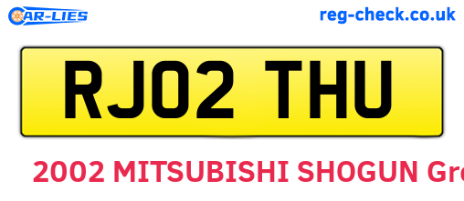 RJ02THU are the vehicle registration plates.