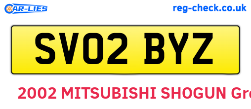 SV02BYZ are the vehicle registration plates.