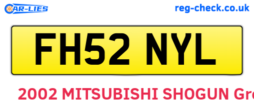 FH52NYL are the vehicle registration plates.