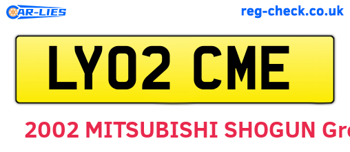 LY02CME are the vehicle registration plates.