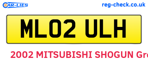 ML02ULH are the vehicle registration plates.