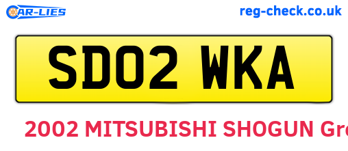 SD02WKA are the vehicle registration plates.