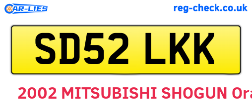 SD52LKK are the vehicle registration plates.