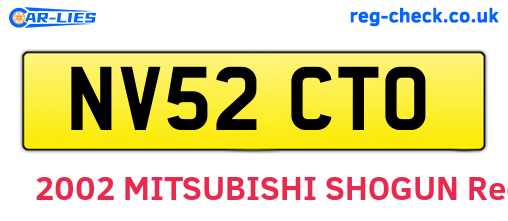 NV52CTO are the vehicle registration plates.