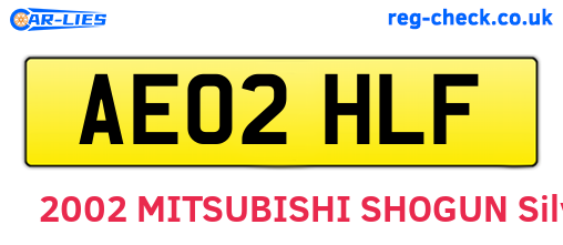AE02HLF are the vehicle registration plates.