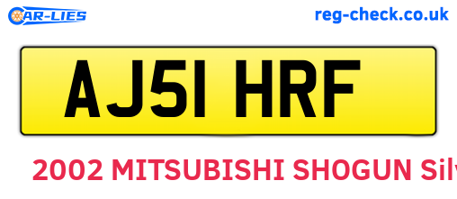 AJ51HRF are the vehicle registration plates.
