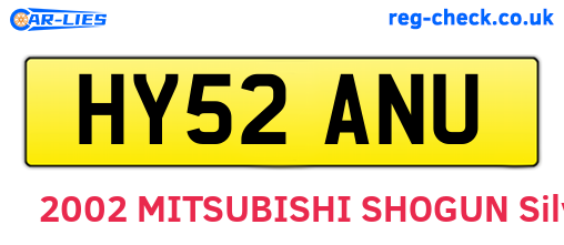 HY52ANU are the vehicle registration plates.