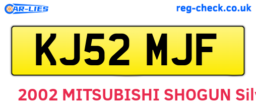 KJ52MJF are the vehicle registration plates.