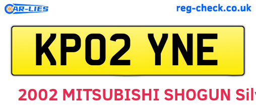 KP02YNE are the vehicle registration plates.