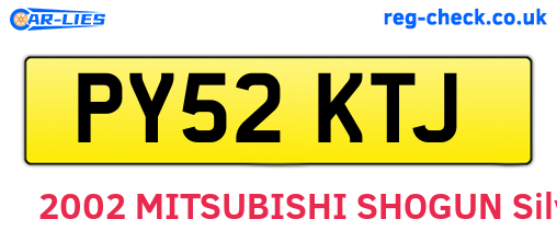 PY52KTJ are the vehicle registration plates.