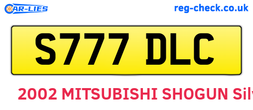 S777DLC are the vehicle registration plates.