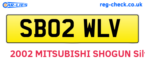 SB02WLV are the vehicle registration plates.