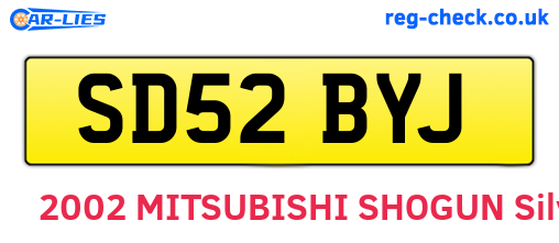 SD52BYJ are the vehicle registration plates.