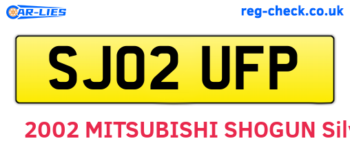 SJ02UFP are the vehicle registration plates.