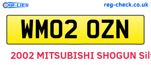 WM02OZN are the vehicle registration plates.