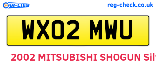 WX02MWU are the vehicle registration plates.