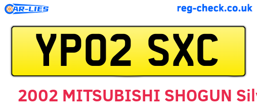 YP02SXC are the vehicle registration plates.