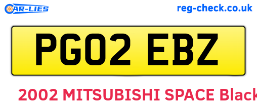PG02EBZ are the vehicle registration plates.
