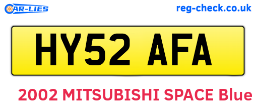 HY52AFA are the vehicle registration plates.