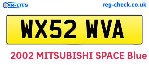 WX52WVA are the vehicle registration plates.